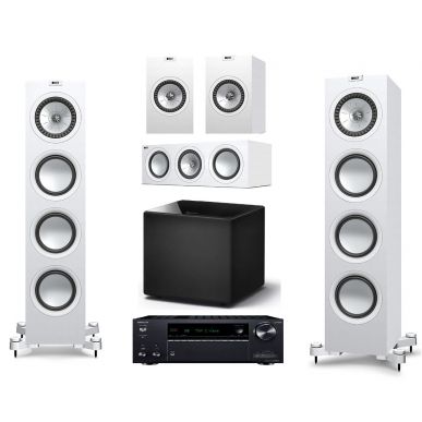 Домашний кинотеатр 5.1 KEF Q750 Satin White + AV-ресивер Onkyo TX-NR696 B M3